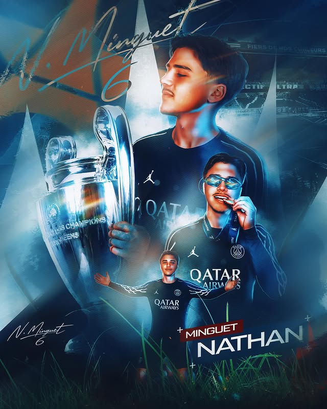 Minguet Nathan — Poster signature imprimé — PSG · UCL